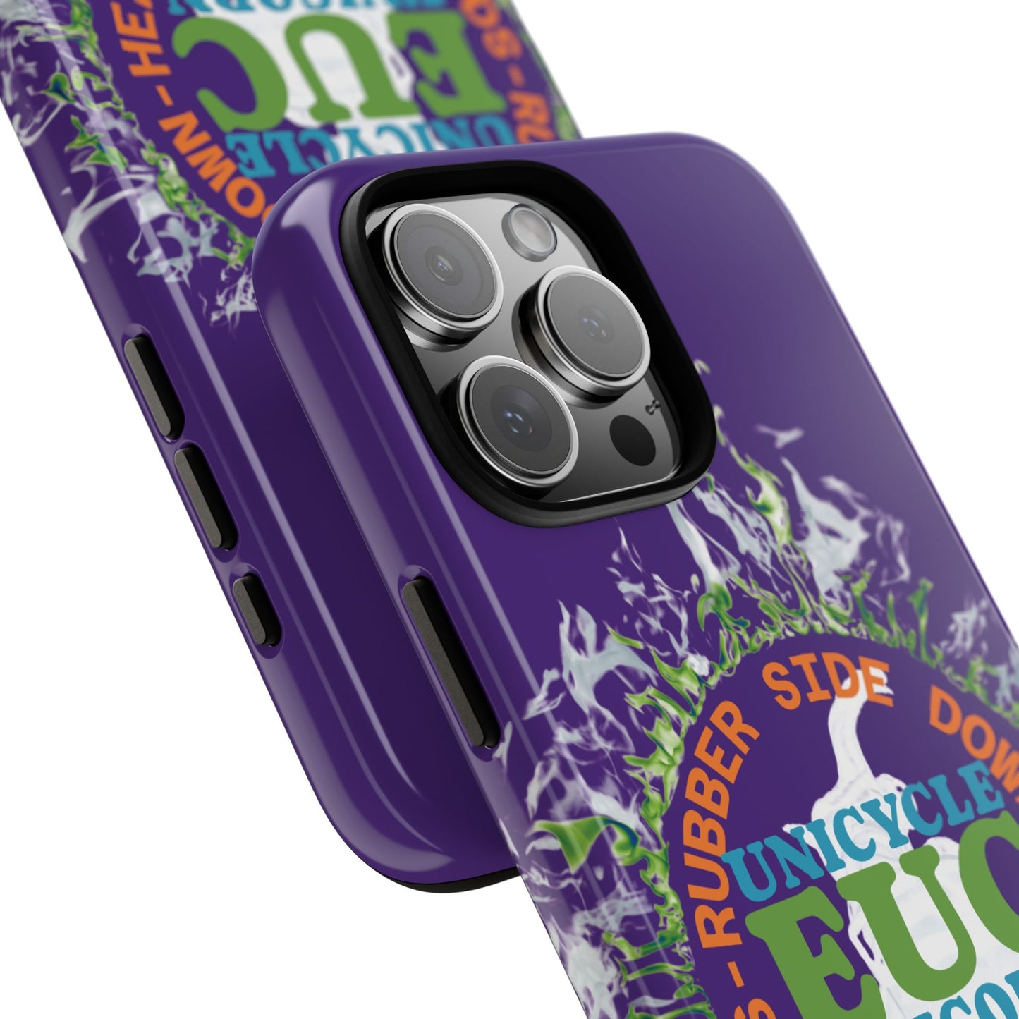 Unicycle Unicorn ring of Fire Tough Case - Durable phone case for EUC fans (purple)