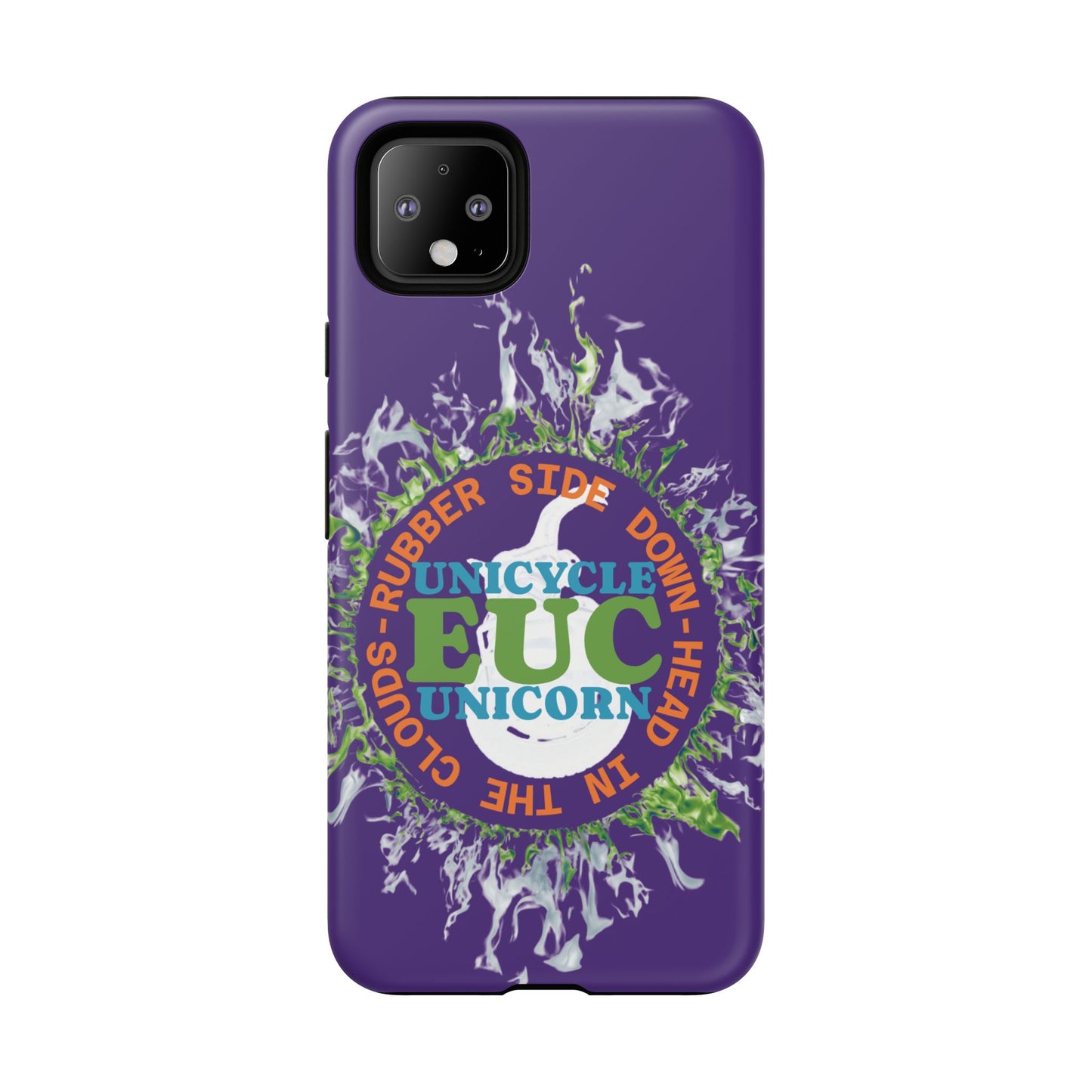 Unicycle Unicorn ring of Fire Tough Case - Durable phone case for EUC fans (purple)