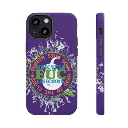 Unicycle Unicorn ring of Fire Tough Case - Durable phone case for EUC fans (purple)