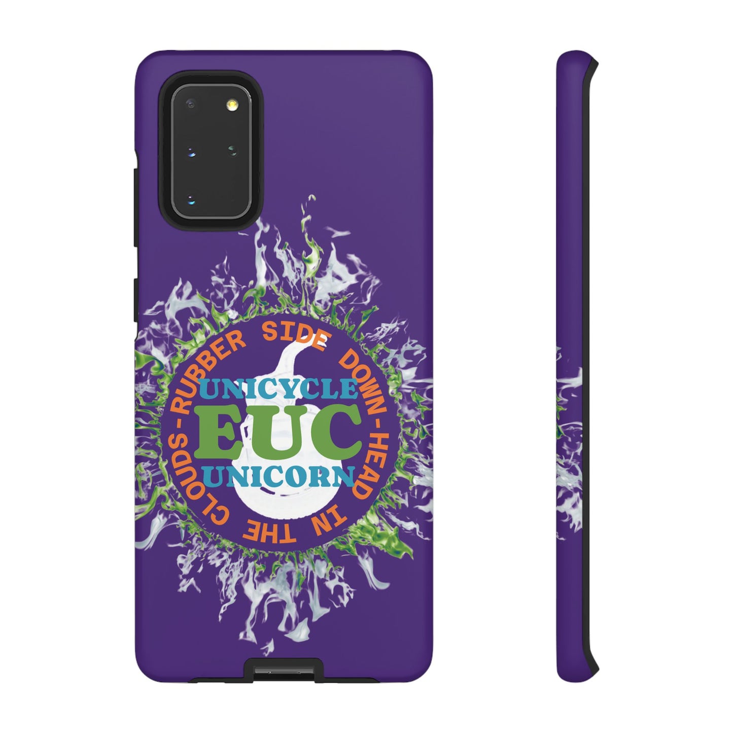 Unicycle Unicorn ring of Fire Tough Case - Durable phone case for EUC fans (purple)
