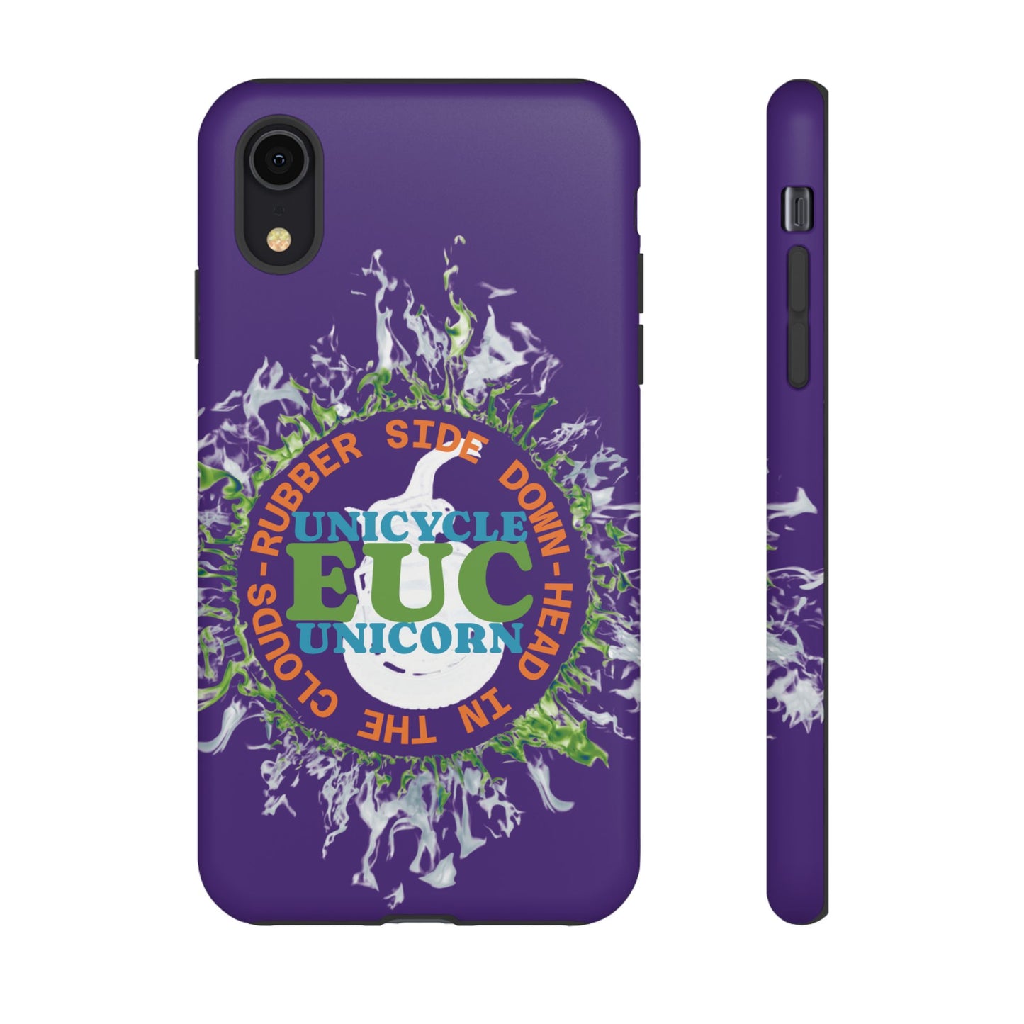 Unicycle Unicorn ring of Fire Tough Case - Durable phone case for EUC fans (purple)