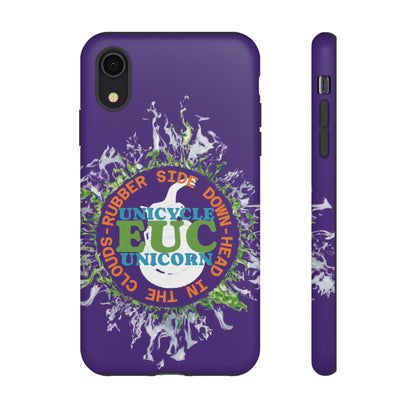 Unicycle Unicorn ring of Fire Tough Case - Durable phone case for EUC fans (purple)
