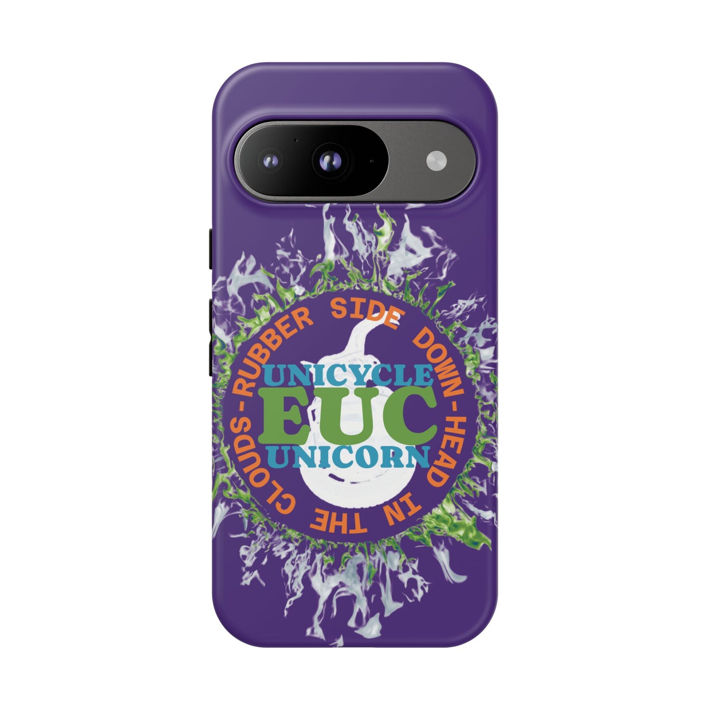 Unicycle Unicorn ring of Fire Tough Case - Durable phone case for EUC fans (purple)