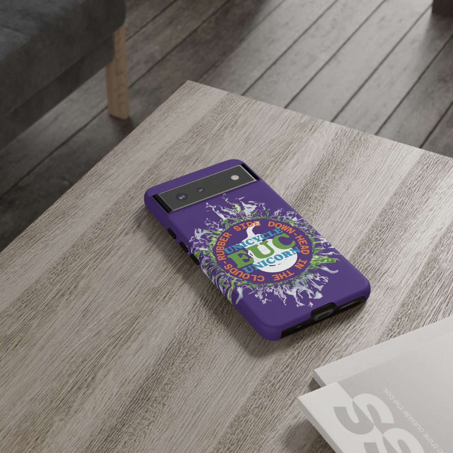 Unicycle Unicorn ring of Fire Tough Case - Durable phone case for EUC fans (purple)