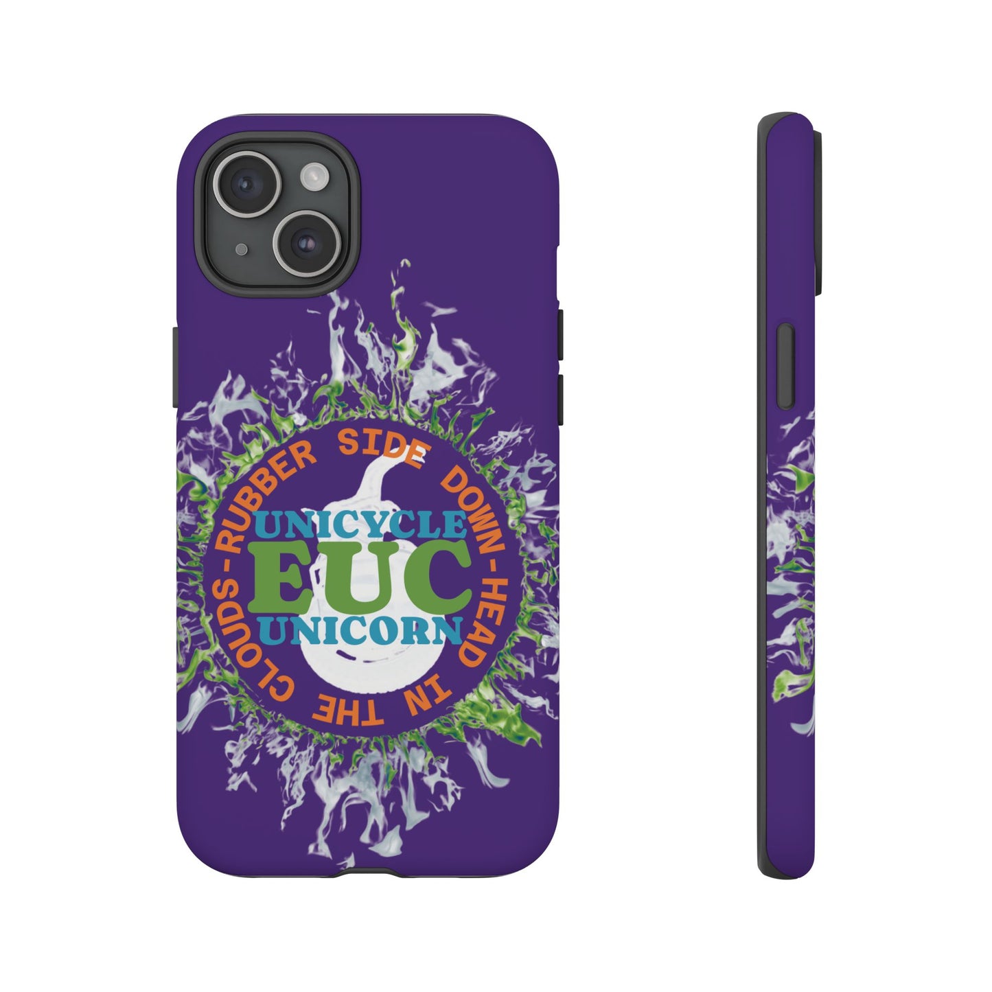 Unicycle Unicorn ring of Fire Tough Case - Durable phone case for EUC fans (purple)