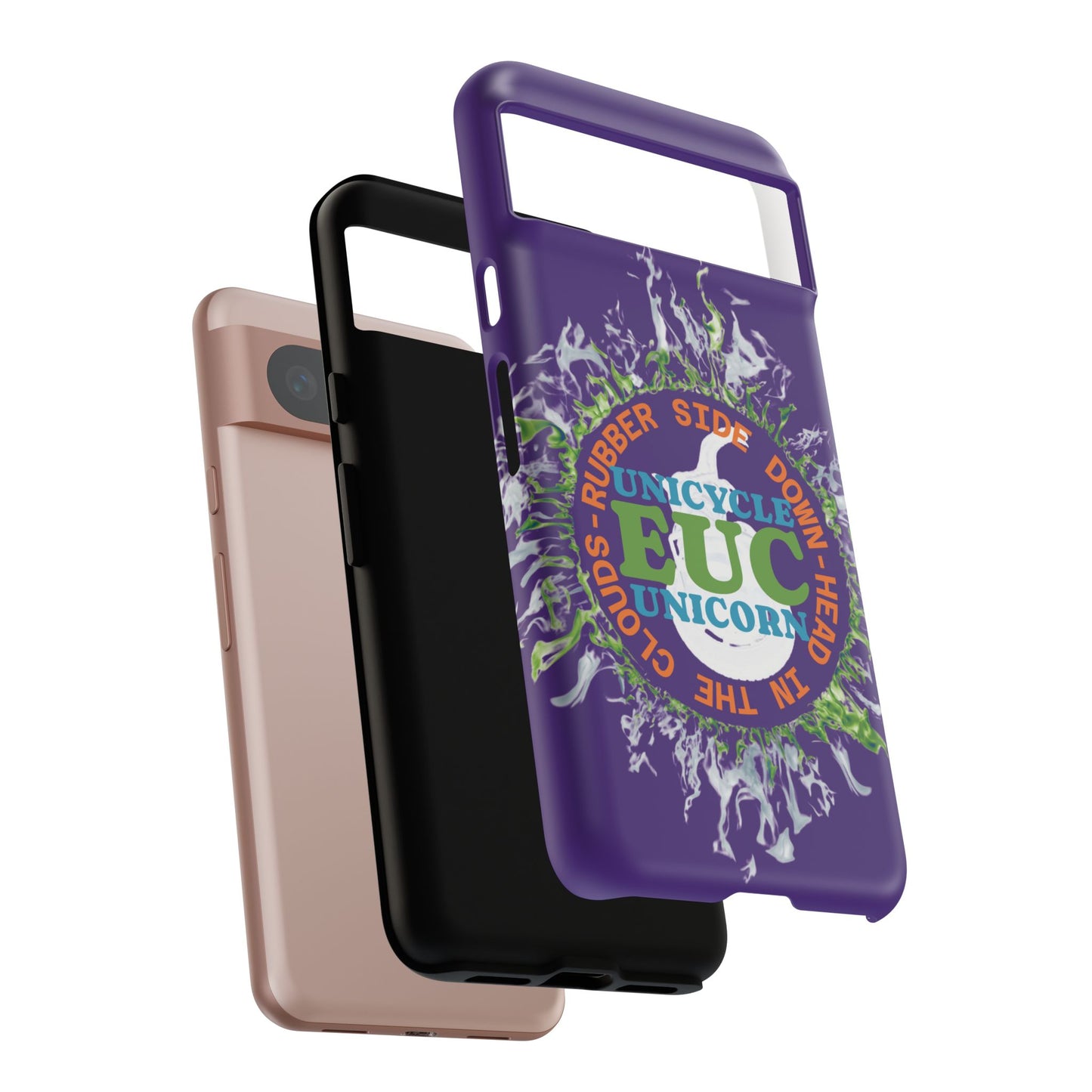 Unicycle Unicorn ring of Fire Tough Case - Durable phone case for EUC fans (purple)