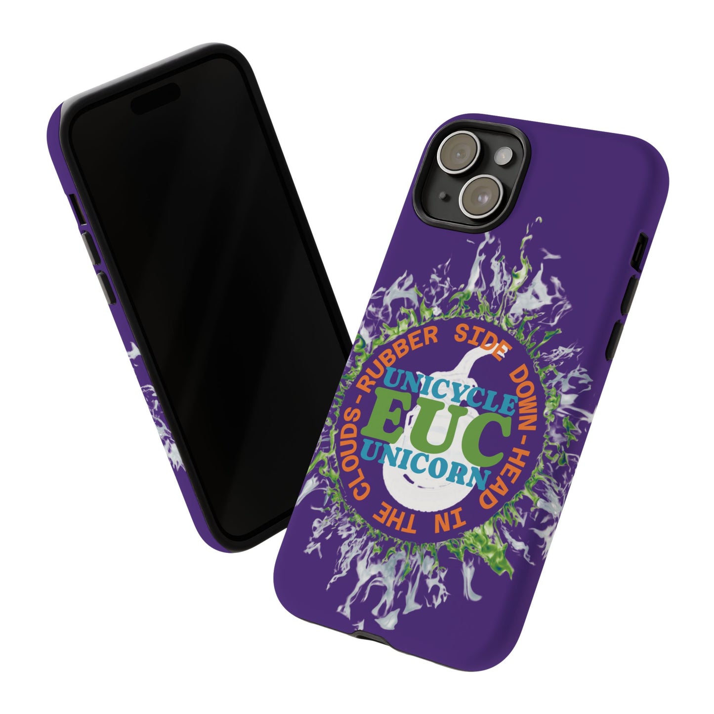 Unicycle Unicorn ring of Fire Tough Case - Durable phone case for EUC fans (purple)