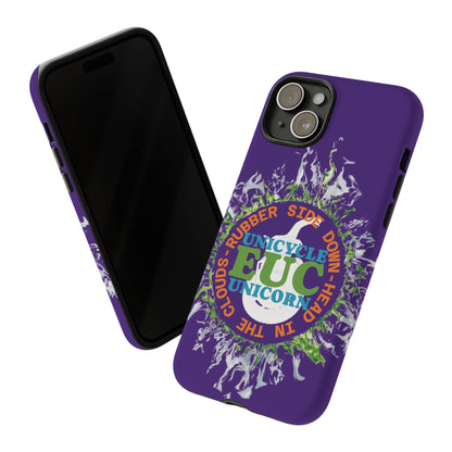 Unicycle Unicorn ring of Fire Tough Case - Durable phone case for EUC fans (purple)