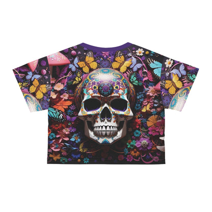 Unbranded Skull #2 Crop Tee (Purple Collar)