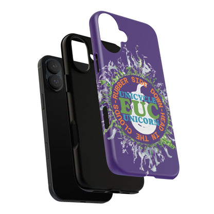 Unicycle Unicorn ring of Fire Tough Case - Durable phone case for EUC fans (purple)