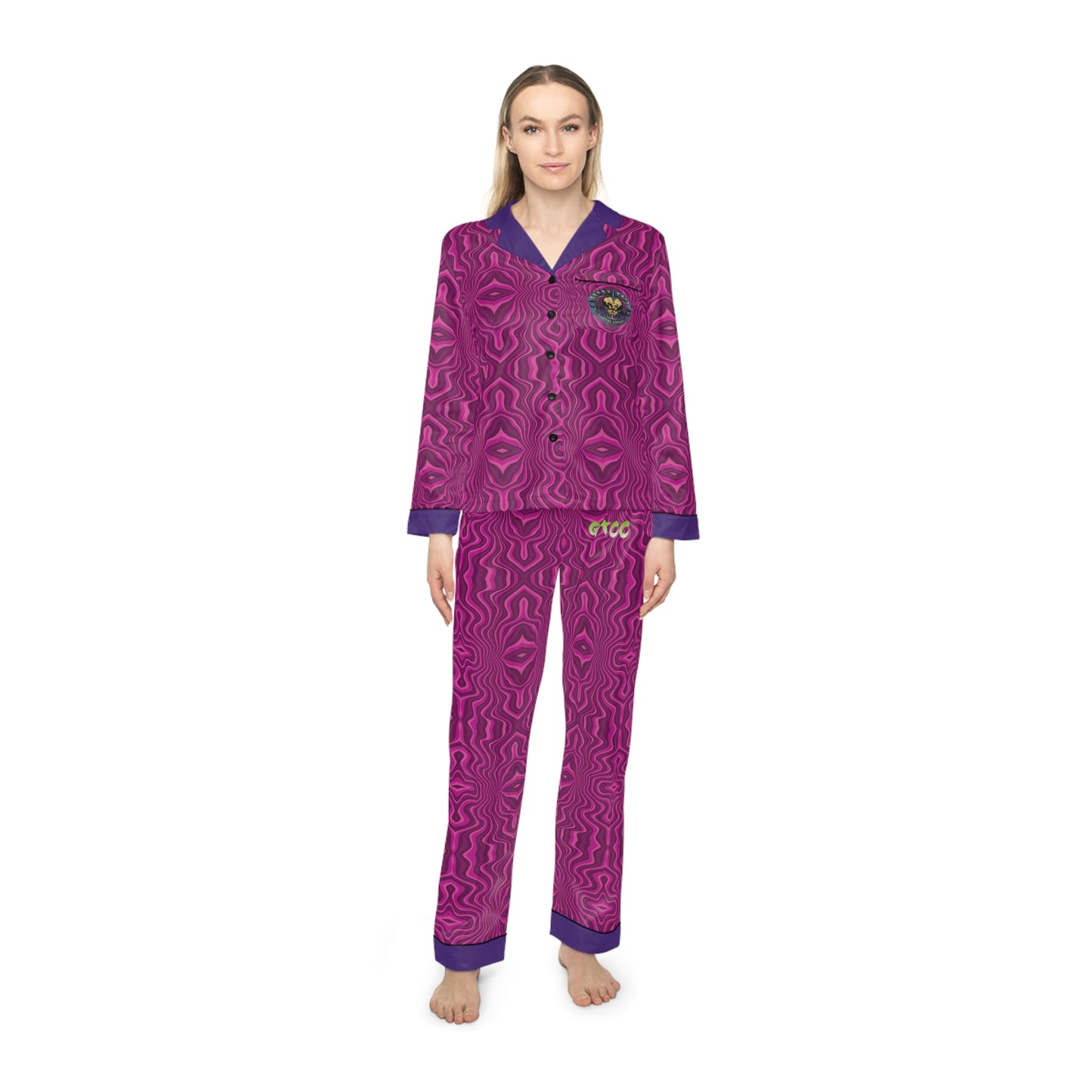 GTCC Psychedelic Pinkple Women's Satin Pajamas