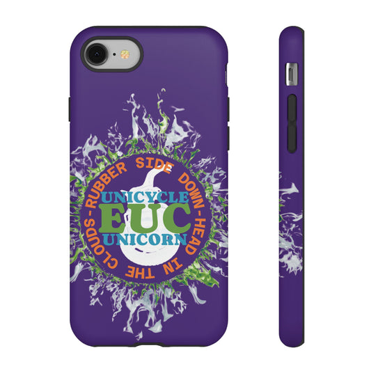 Unicycle Unicorn ring of Fire Tough Case - Durable phone case for EUC fans (purple)