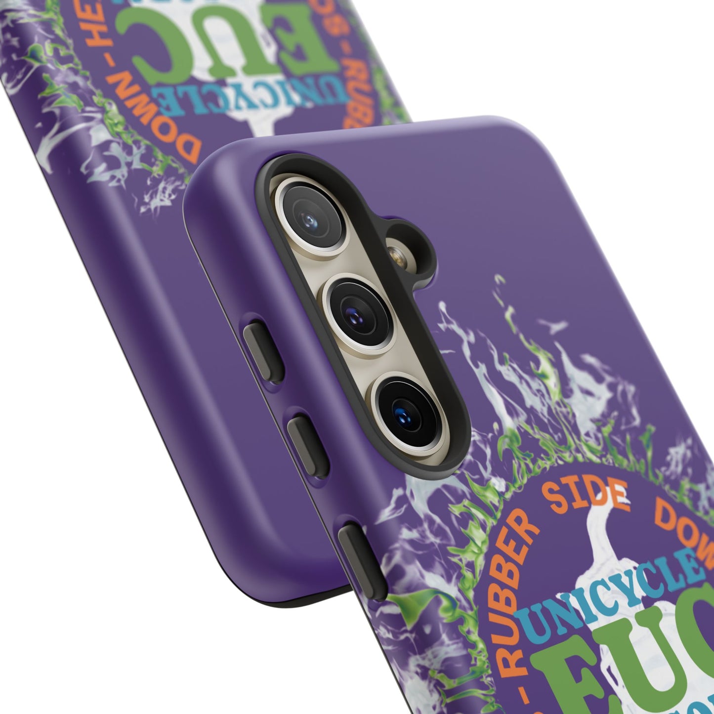 Unicycle Unicorn ring of Fire Tough Case - Durable phone case for EUC fans (purple)