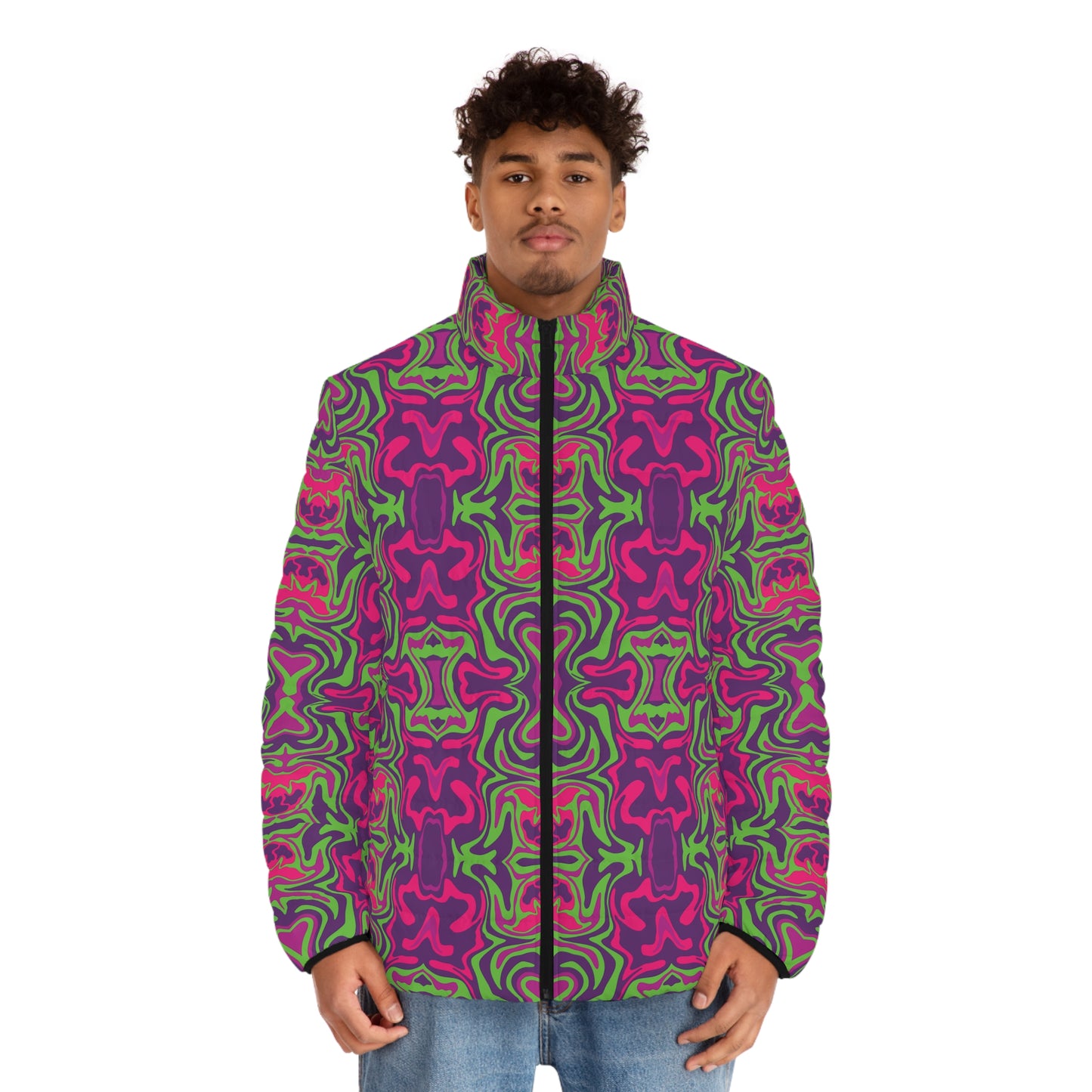 Unbranded Psychedelic Grinkple Men's Puffer Jacket