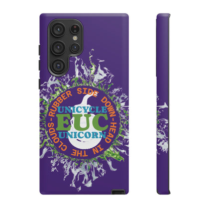 Unicycle Unicorn ring of Fire Tough Case - Durable phone case for EUC fans (purple)
