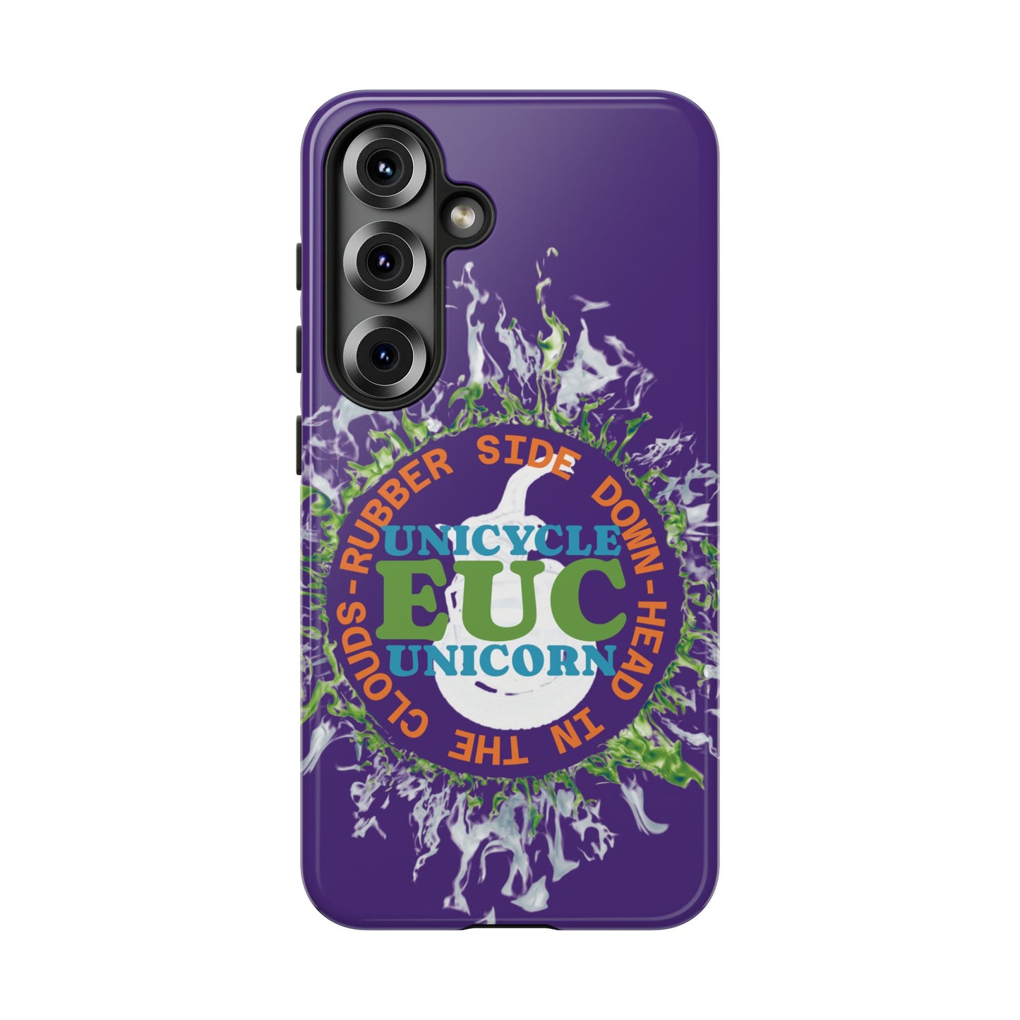 Unicycle Unicorn ring of Fire Tough Case - Durable phone case for EUC fans (purple)