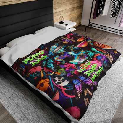 Skulls n butterflies DD/DWYC Velveteen Plush Blanket