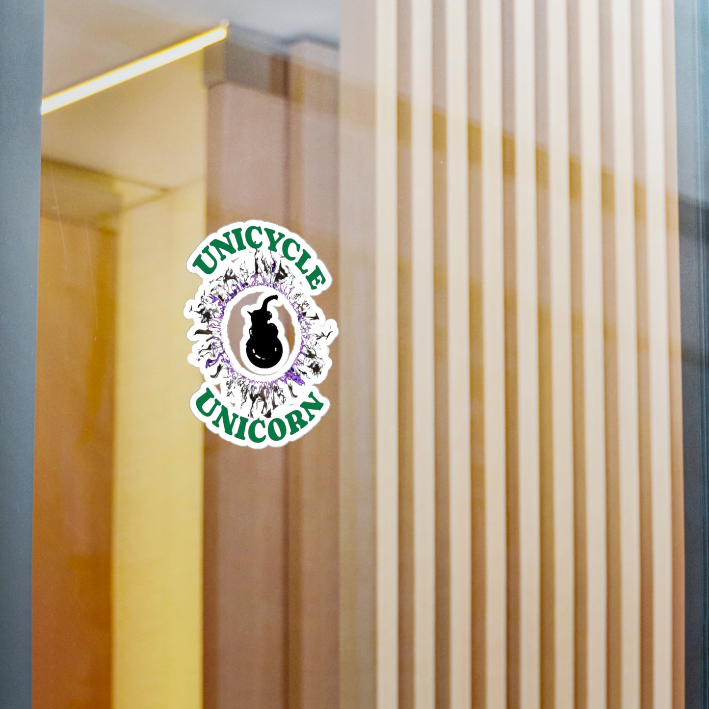 Unicycle Unicorn Purple Ring of Fire Kiss-Cut Vinyl Decals