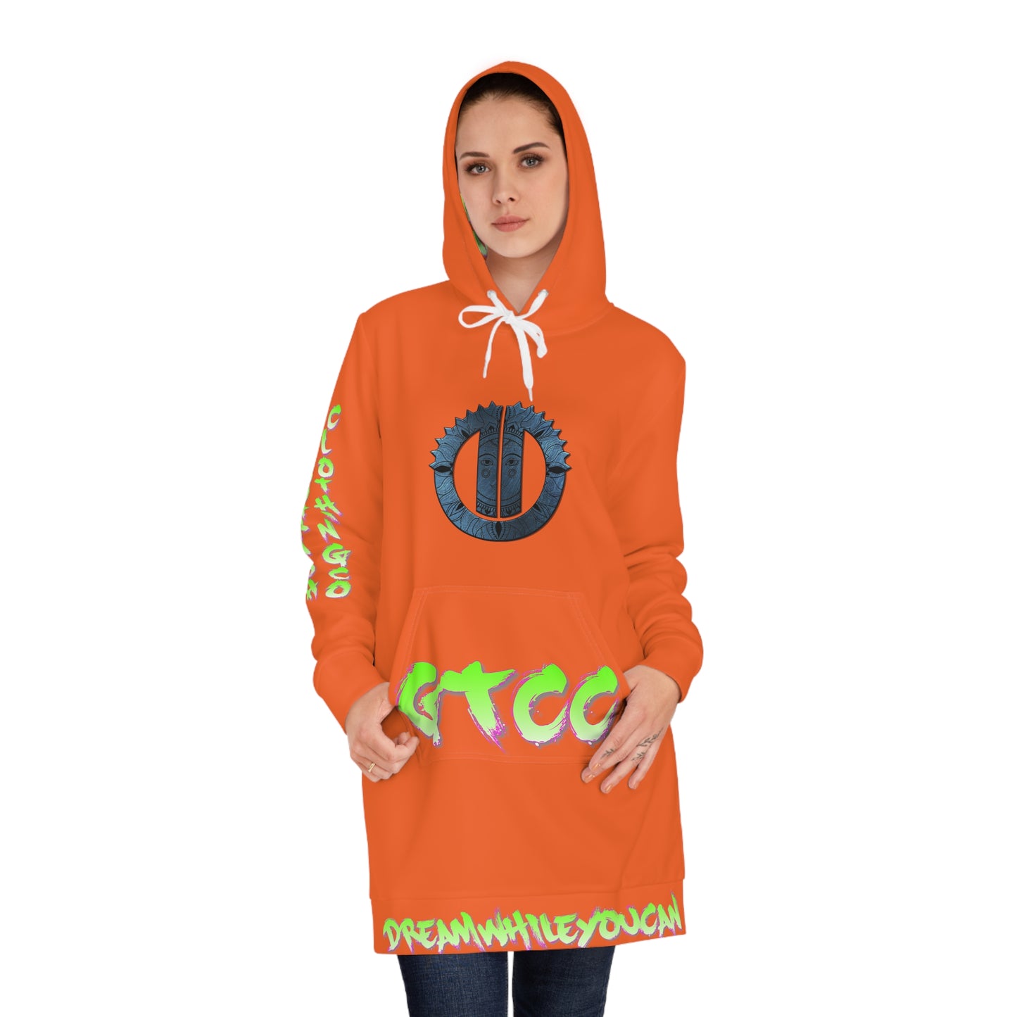 GTCC Womens Hoodie Dress (Orange)