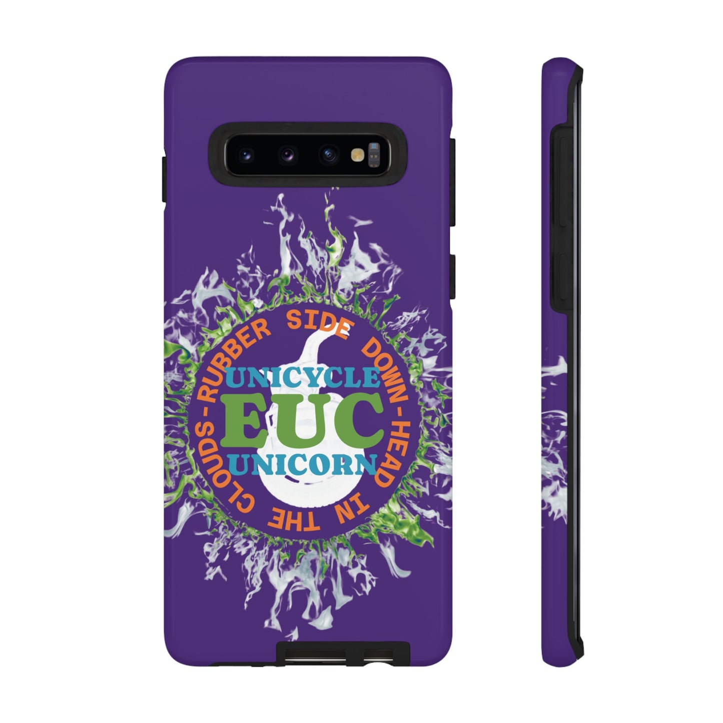 Unicycle Unicorn ring of Fire Tough Case - Durable phone case for EUC fans (purple)