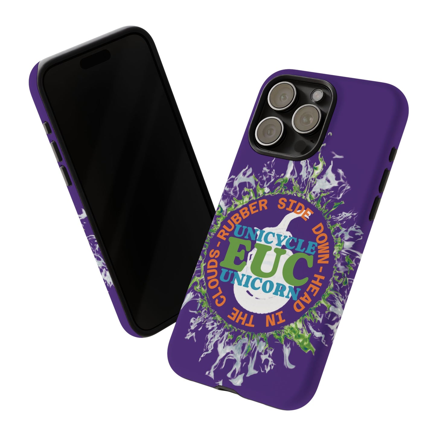 Unicycle Unicorn ring of Fire Tough Case - Durable phone case for EUC fans (purple)