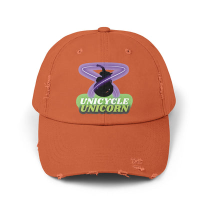 Unicycle Unicorn Distressed Cap