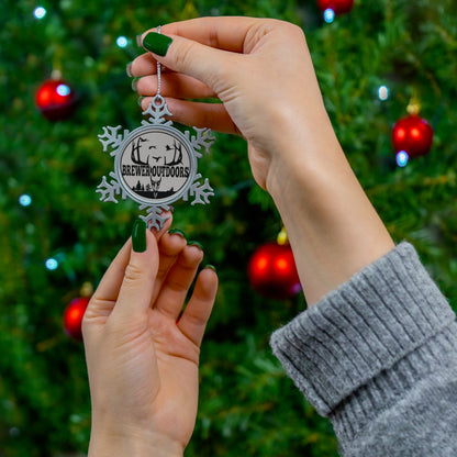 Pewter Brewer Outdoors Snowflake Ornament