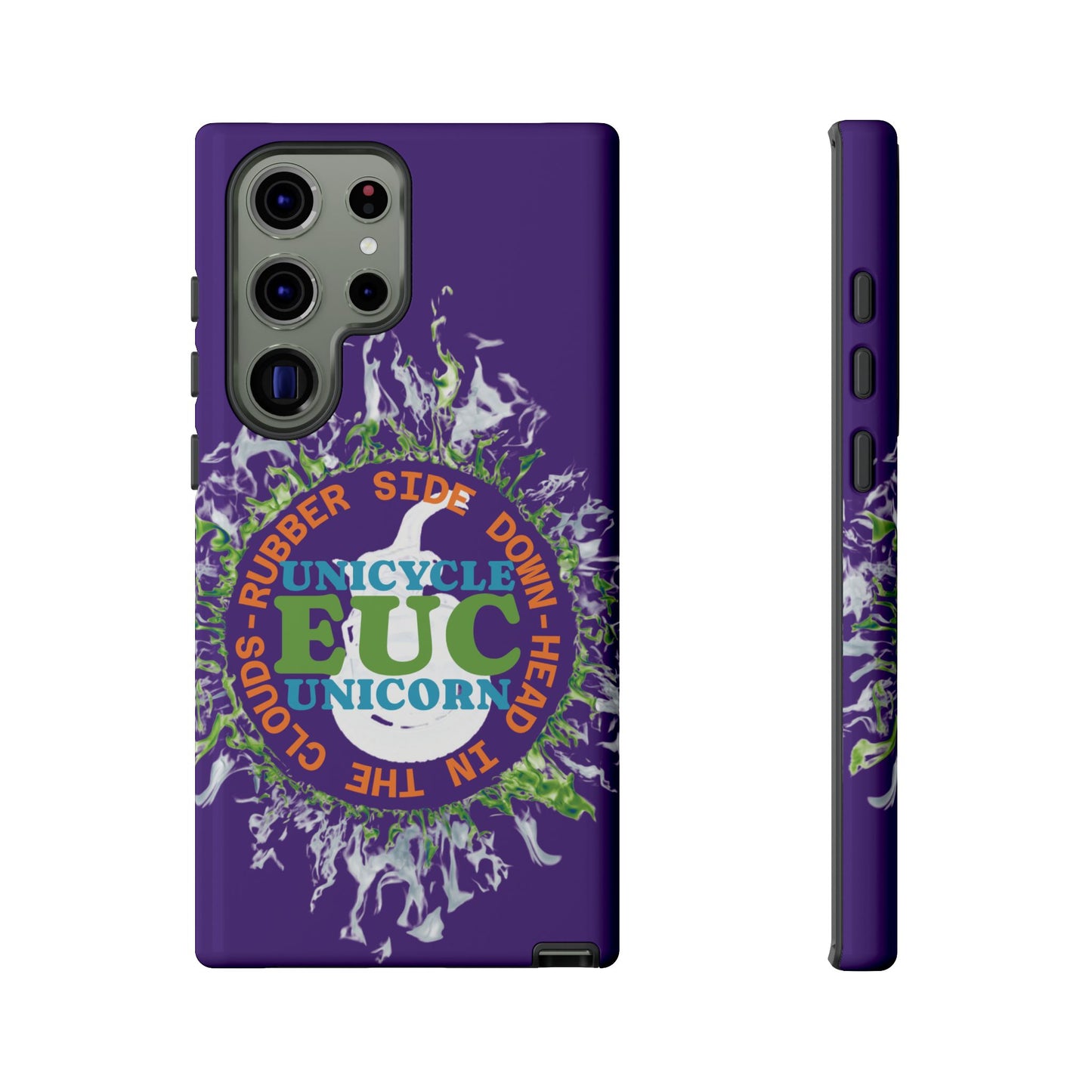 Unicycle Unicorn ring of Fire Tough Case - Durable phone case for EUC fans (purple)
