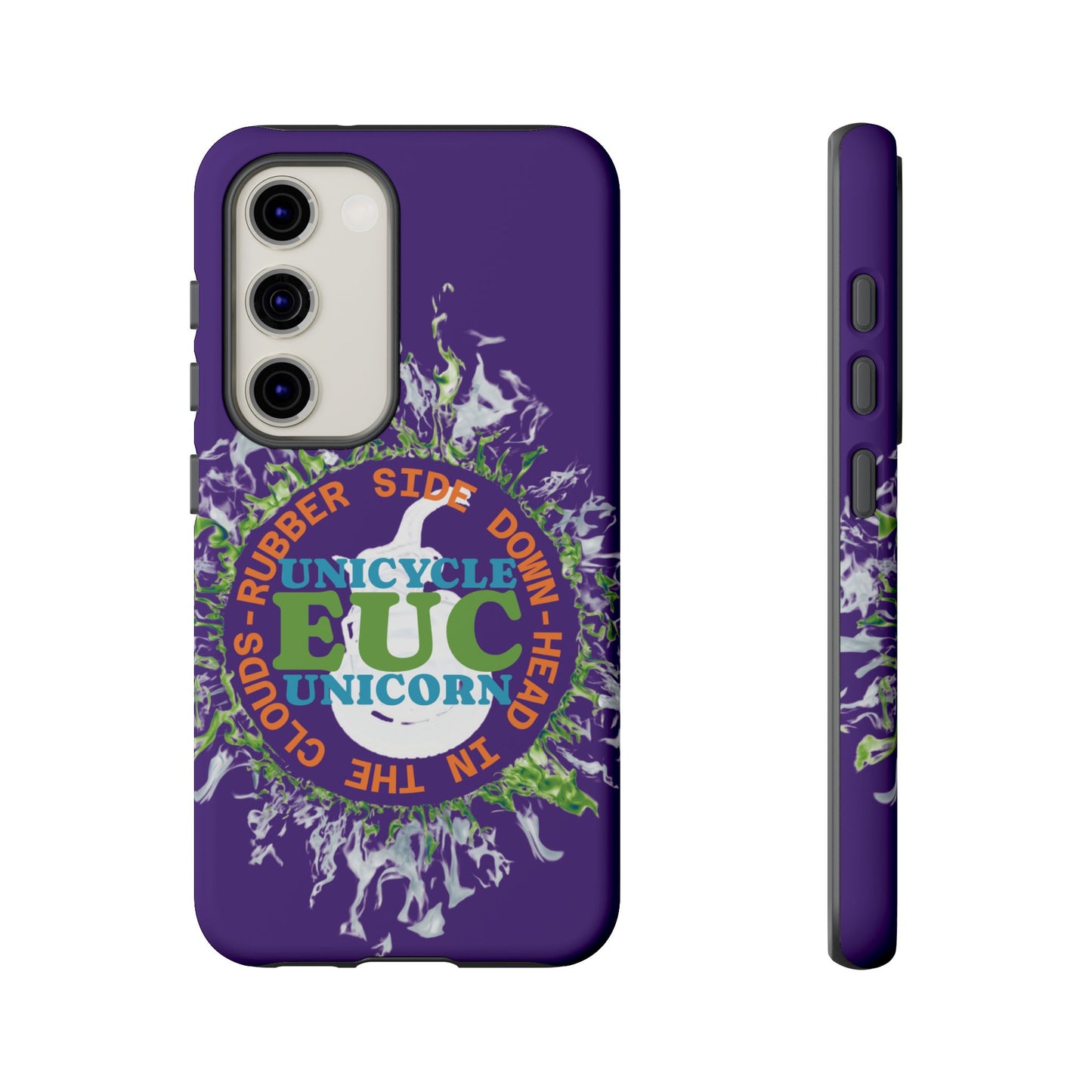 Unicycle Unicorn ring of Fire Tough Case - Durable phone case for EUC fans (purple)