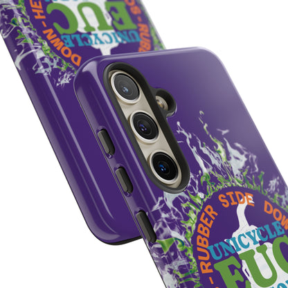 Unicycle Unicorn ring of Fire Tough Case - Durable phone case for EUC fans (purple)