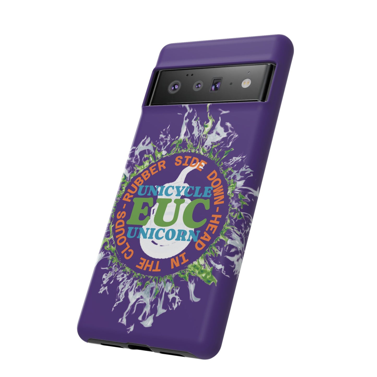 Unicycle Unicorn ring of Fire Tough Case - Durable phone case for EUC fans (purple)