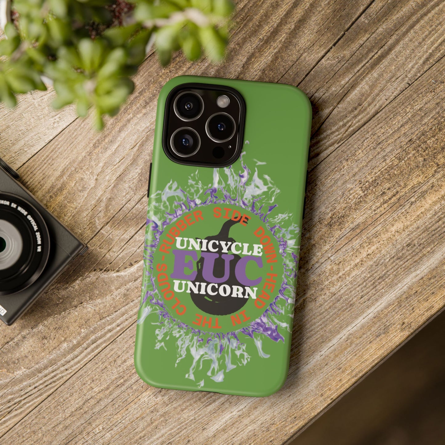 Unicycle Unicorn Purple ring of Fire Tough Case - Durable phone case for EUC fans