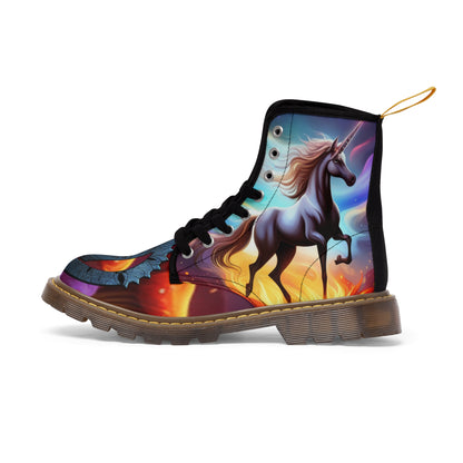 Unbranded Women's Canvas Unicorn Boots