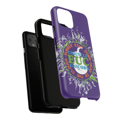 Unicycle Unicorn ring of Fire Tough Case - Durable phone case for EUC fans (purple)