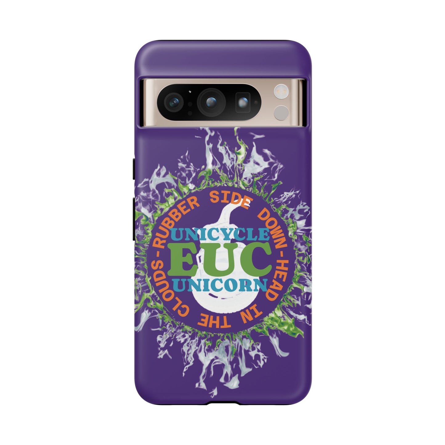 Unicycle Unicorn ring of Fire Tough Case - Durable phone case for EUC fans (purple)