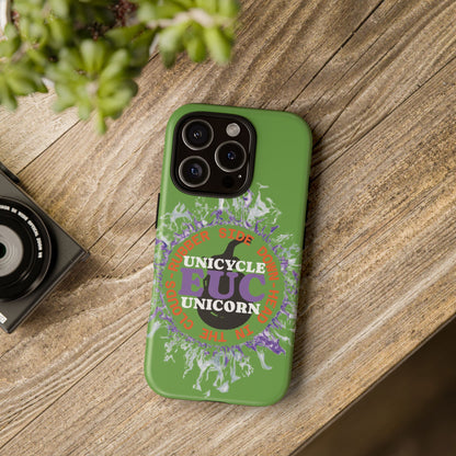 Unicycle Unicorn Purple ring of Fire Tough Case - Durable phone case for EUC fans