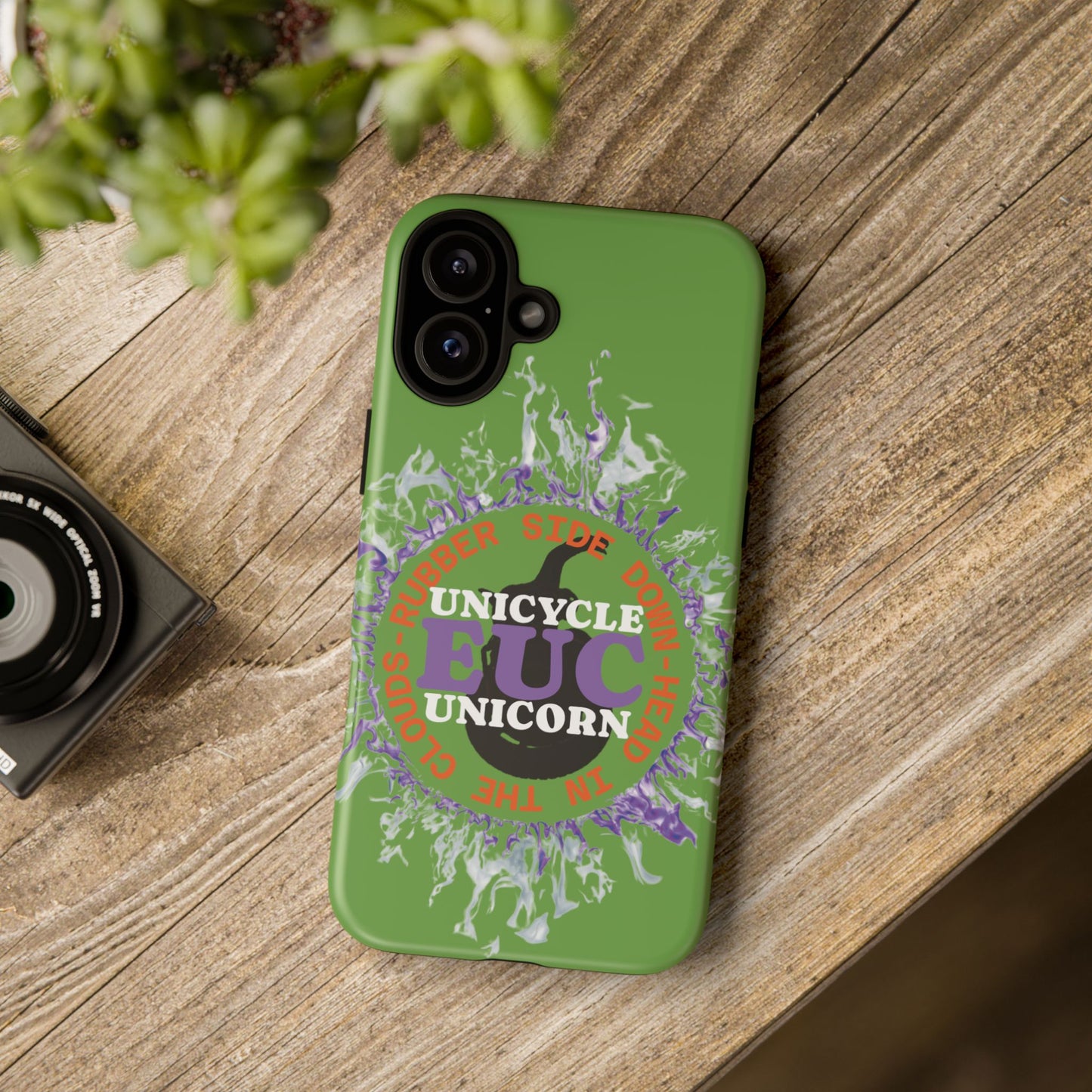 Unicycle Unicorn Purple ring of Fire Tough Case - Durable phone case for EUC fans