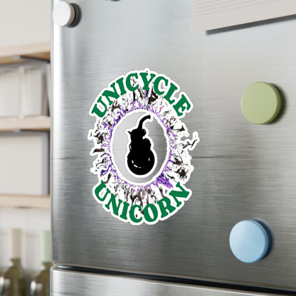 Unicycle Unicorn Purple Ring of Fire Kiss-Cut Vinyl Decals