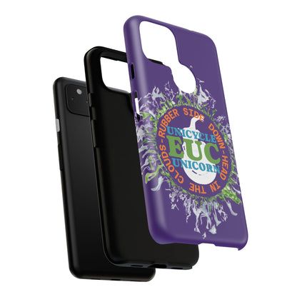 Unicycle Unicorn ring of Fire Tough Case - Durable phone case for EUC fans (purple)