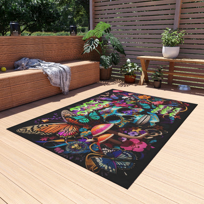 DD skulls n butterflies Outdoor Rug