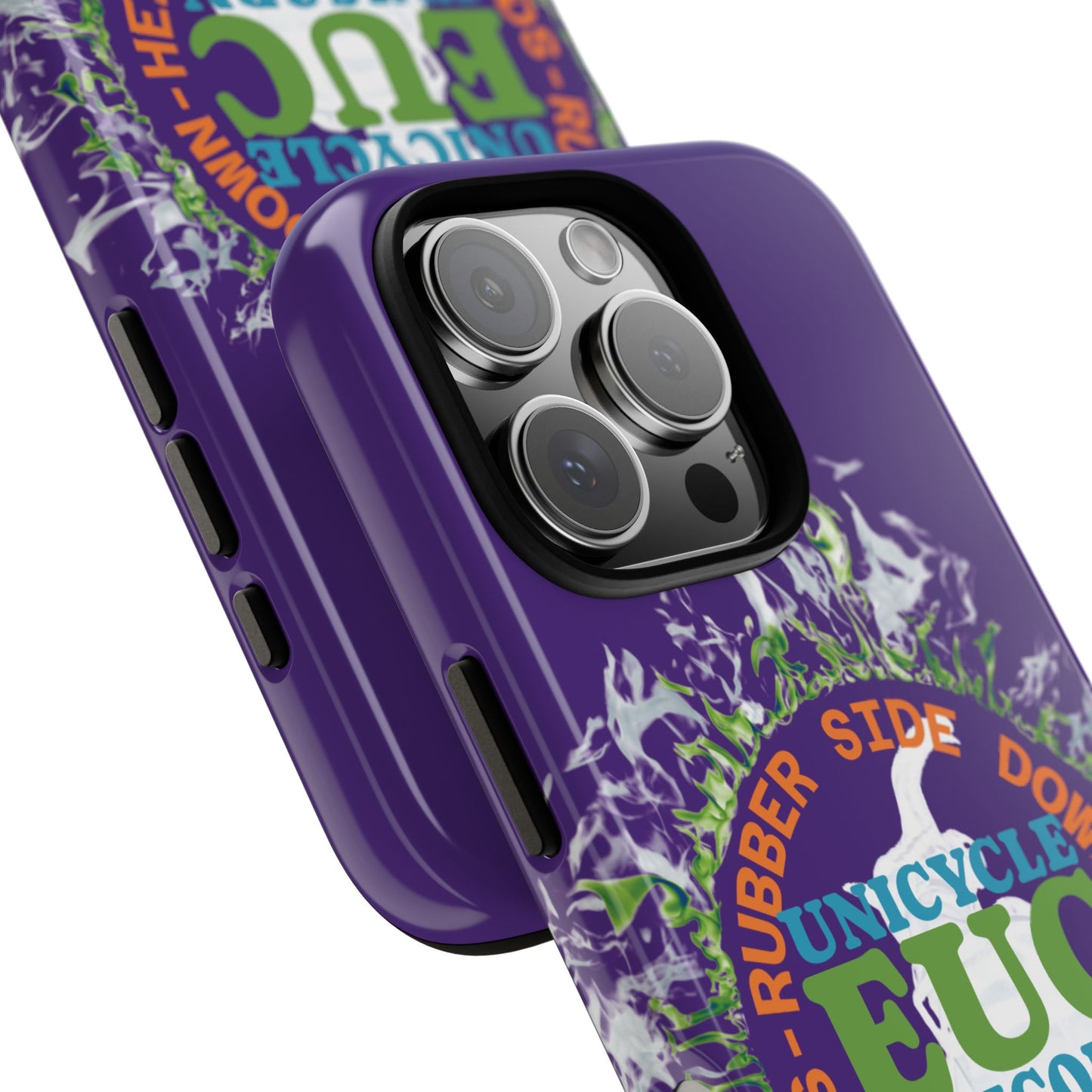 Unicycle Unicorn ring of Fire Tough Case - Durable phone case for EUC fans (purple)
