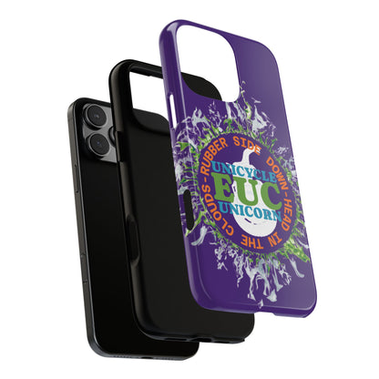 Unicycle Unicorn ring of Fire Tough Case - Durable phone case for EUC fans (purple)