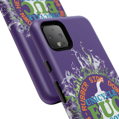 Unicycle Unicorn ring of Fire Tough Case - Durable phone case for EUC fans (purple)