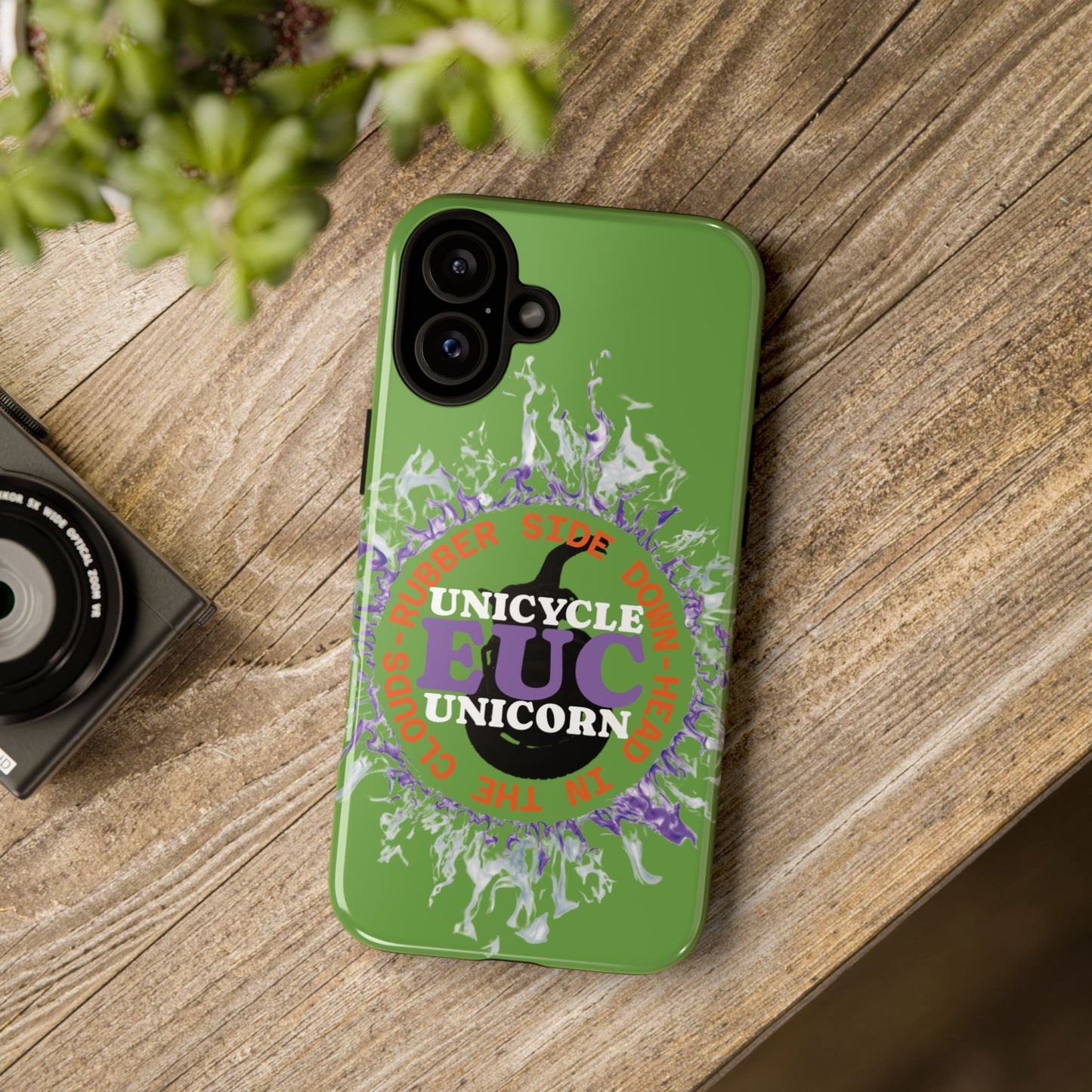 Unicycle Unicorn Purple ring of Fire Tough Case - Durable phone case for EUC fans