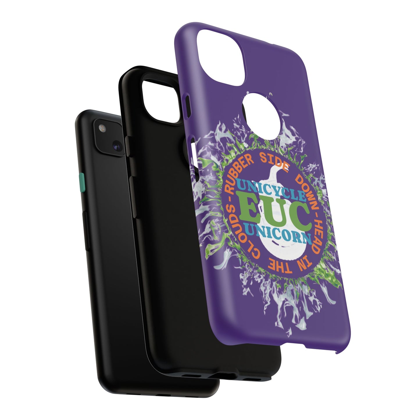 Unicycle Unicorn ring of Fire Tough Case - Durable phone case for EUC fans (purple)