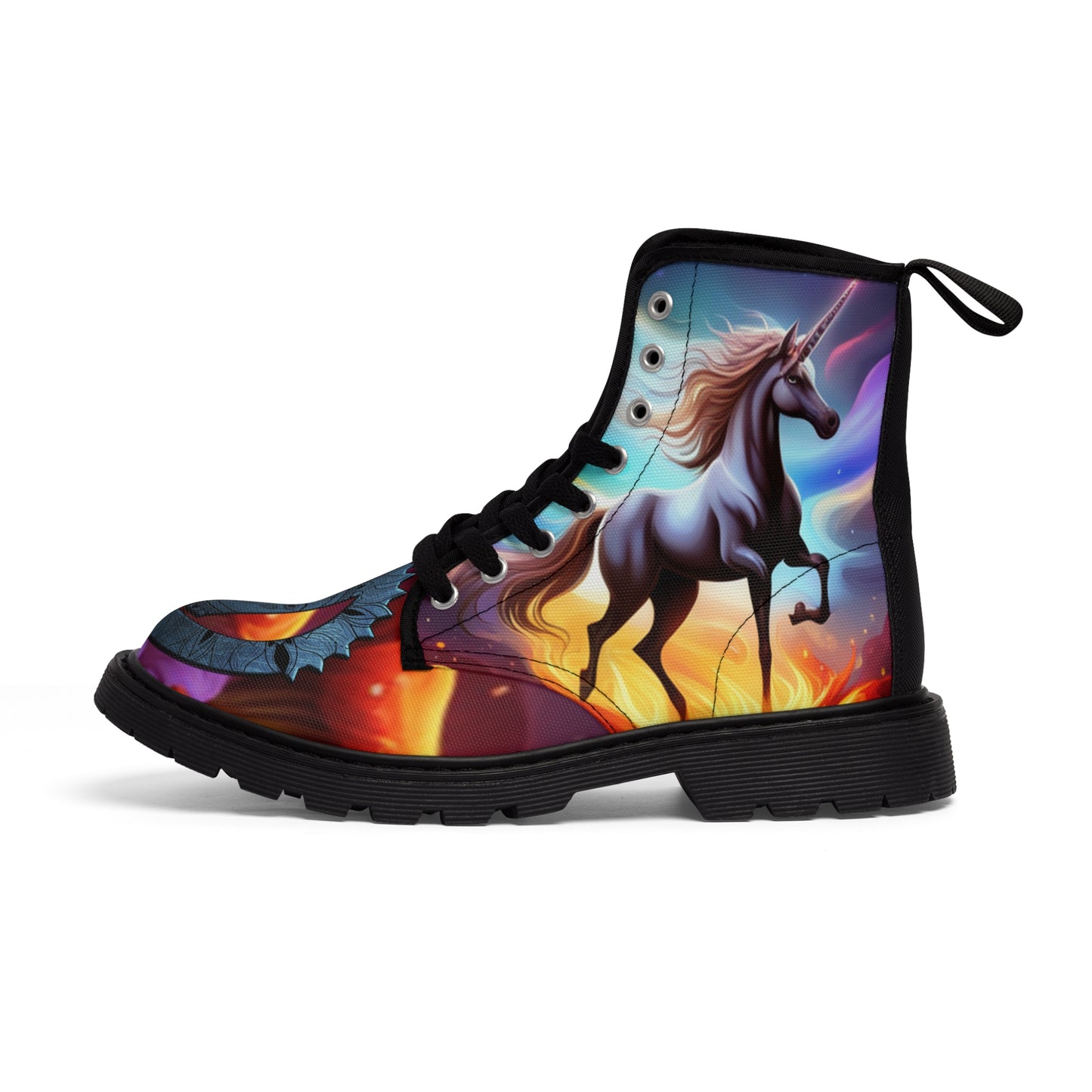 Unbranded Women's Canvas Unicorn Boots