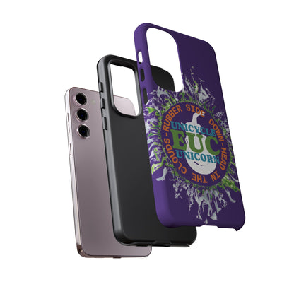 Unicycle Unicorn ring of Fire Tough Case - Durable phone case for EUC fans (purple)
