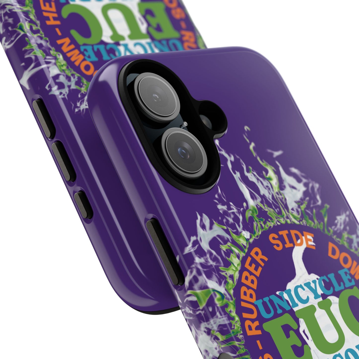 Unicycle Unicorn ring of Fire Tough Case - Durable phone case for EUC fans (purple)