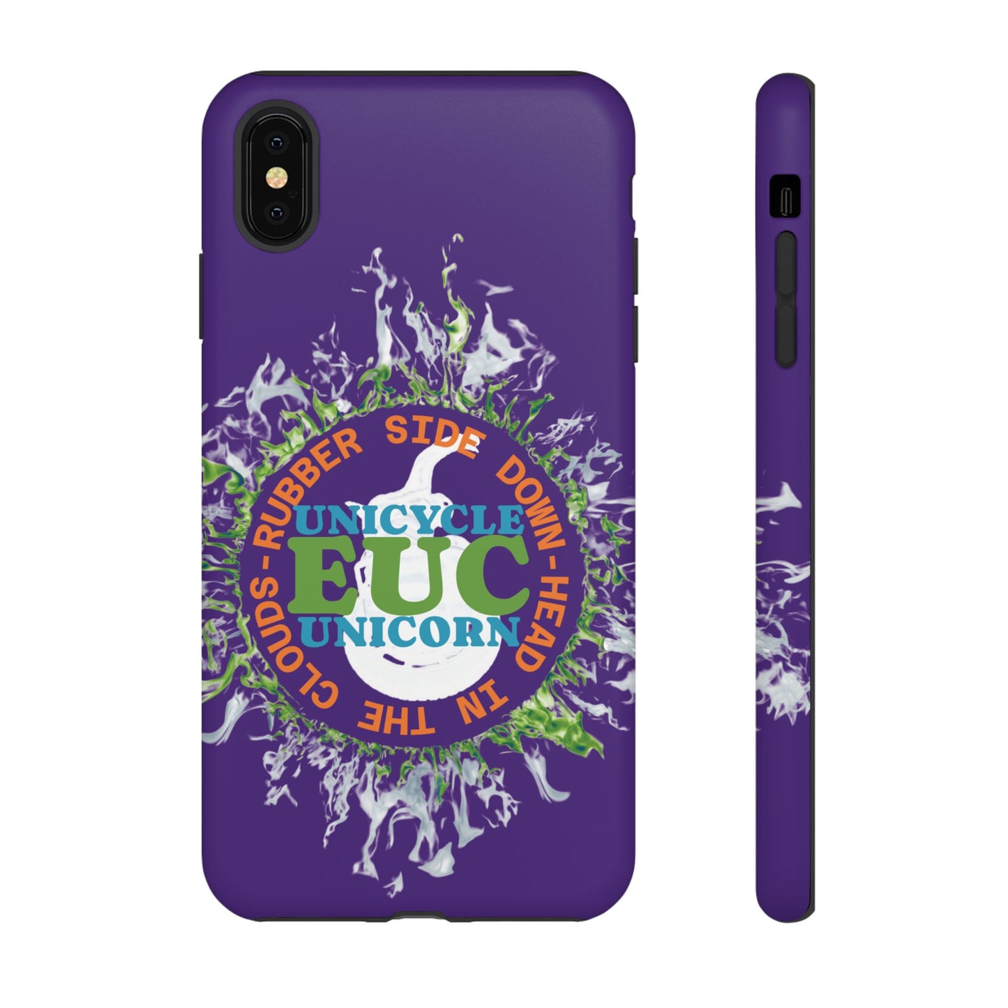 Unicycle Unicorn ring of Fire Tough Case - Durable phone case for EUC fans (purple)