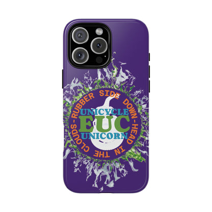Unicycle Unicorn ring of Fire Tough Case - Durable phone case for EUC fans (purple)